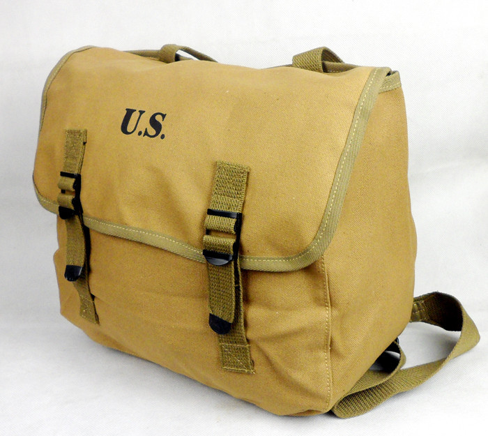 WWII US 1936 Military General Purpose Bread Bag/Flax Backpack Musette Haversack gallery