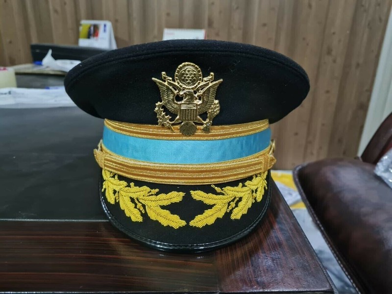 WWII US Army Infantry Officer's Dress Blue Visor Cap gallery