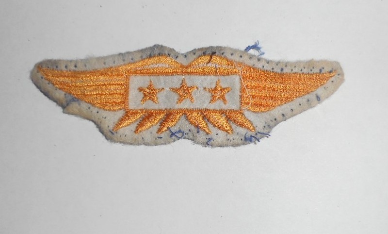 Vintage 3 Star Wings Patch Senior Parachutist Badge Blue/Gold 3.75" W x 1.25" H gallery