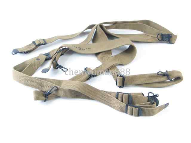 WW II 2 US ARMY STANDARD M1936 X EQUIPMENT BELT SUSPENDERS 1945 MILITARIA gallery