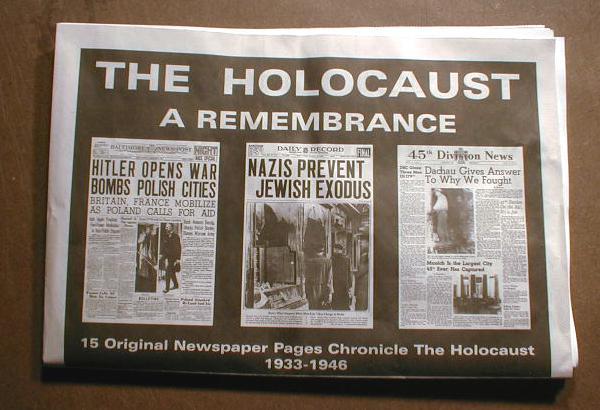 Coverage ofTHE HOLOCAUST in 15 WW II reprint Newspaper Headlines 1933-46 JUDAICA gallery
