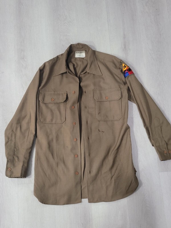 Reproduction WW2 WWII US Army M37 Wool Shirt with 16th Armoured Division Patch