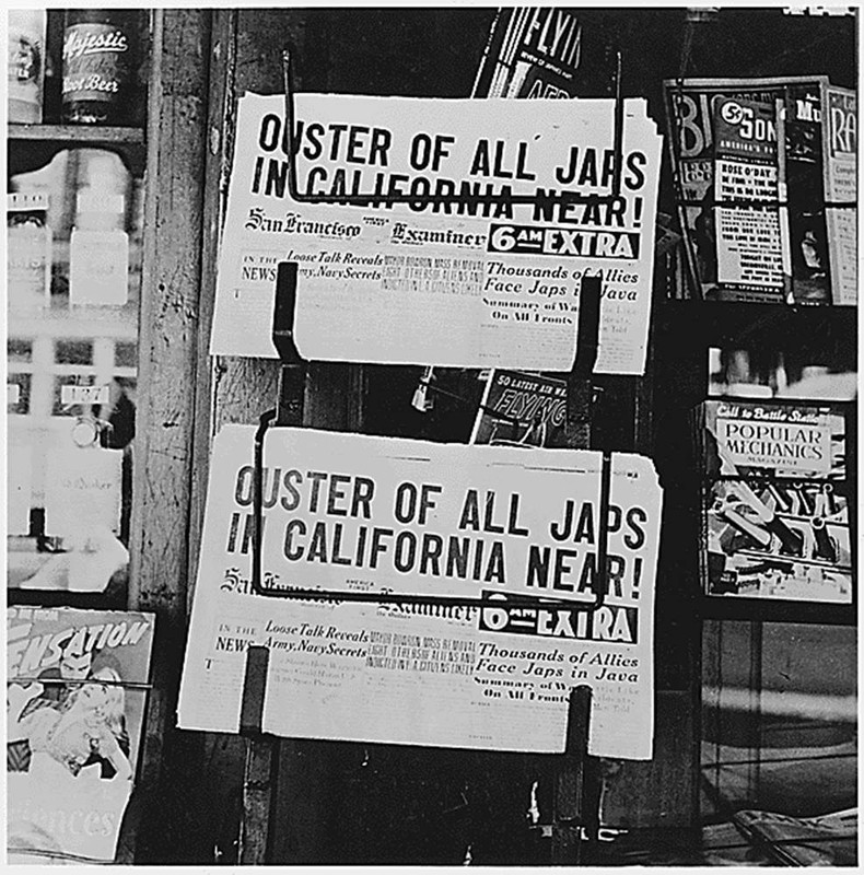 WW2 Photo WWII Newspapers Announce Japanese Internment World War Two / 8107