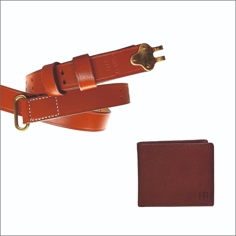 US M1 GARAND RIFLE M1907 SLING LEATHER CARRY SLING COPPER M1 with wallet combo gallery