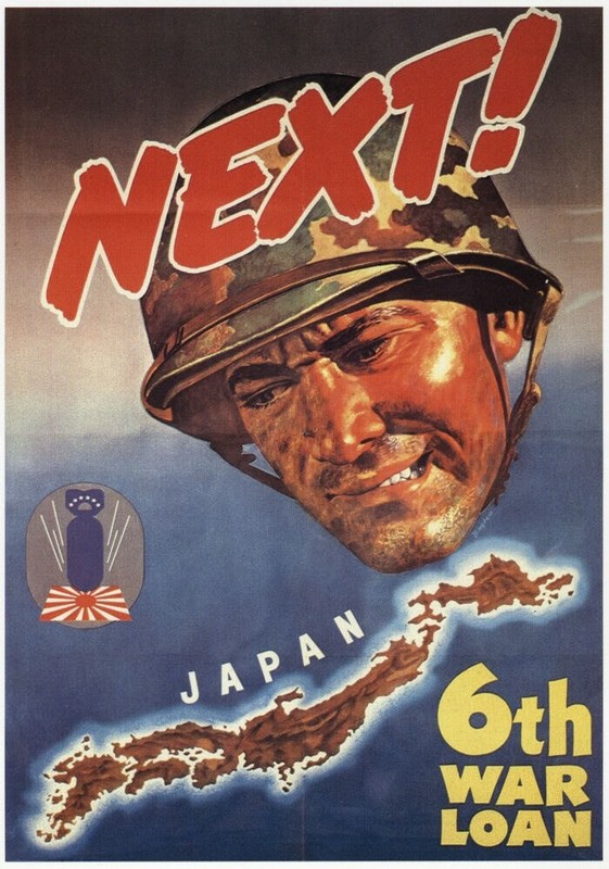 6th War Loan: NEXT Japan Grizzled GI WWII Mini Poster 1991 Illustration