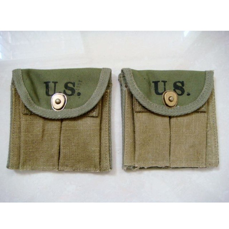 Pair Of Ww2 Us Army Usmc M1 Carbine Rifle Military Uniform Ammunition Pouch