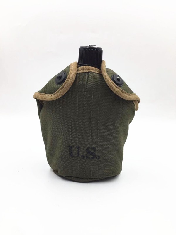 Replica US Army GI M1910 Stainless Steel Canteen And Cover 1 L