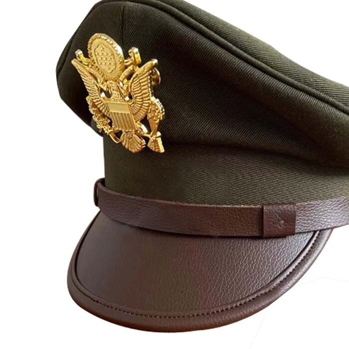 US Army Air Corps Force Military Hat Officer Wide Brim Eagle Badge Hat Cap XL gallery