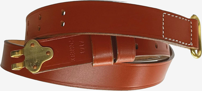 WWII US M1 GARAND RIFLE M1907 LEATHER CARRY SLING COPPER