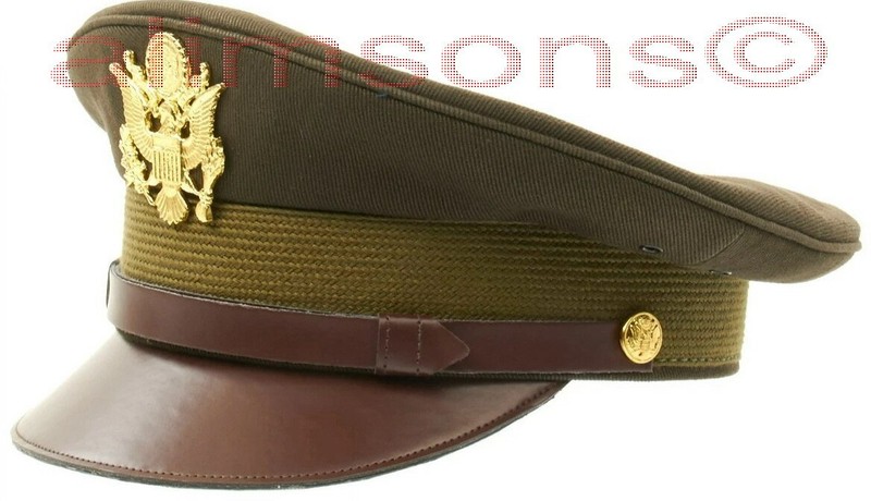 U.S. WWII Officer Visor Crusher Cap in Winter Issue Green