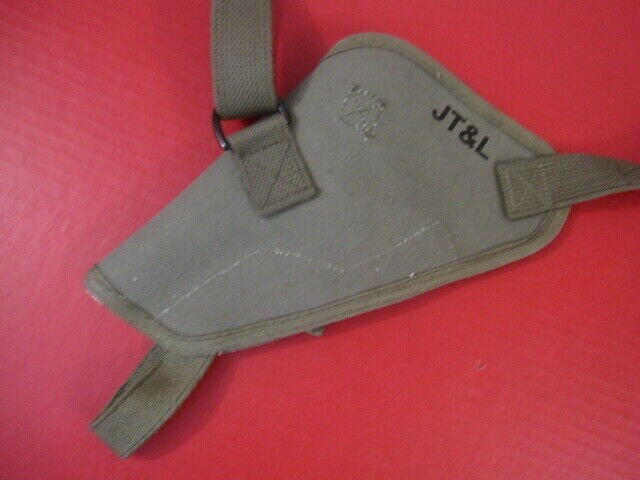 WWII US Army M3 Style OD Canvas Shoulder Holster - S&W Victory .38 Rev. - Repro gallery