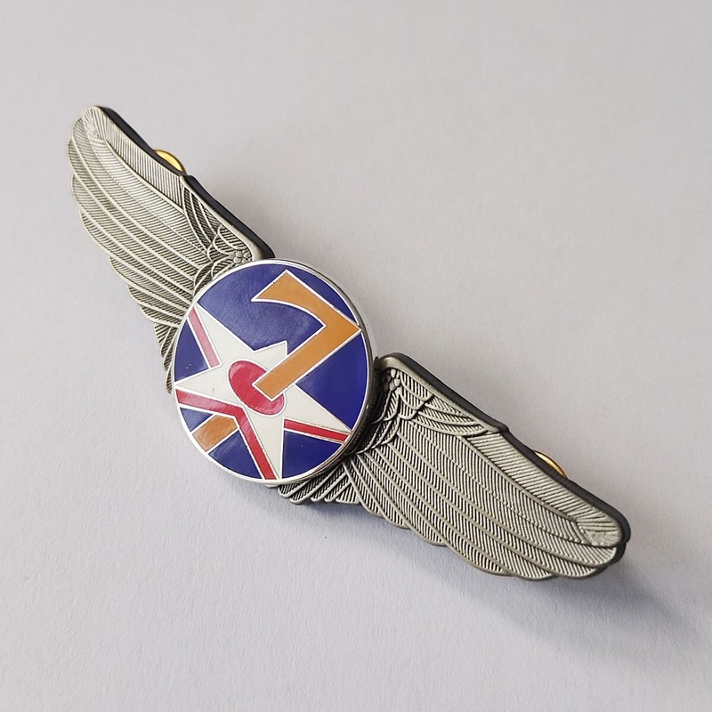 WWII US Army Air Forces Badge Pin 7 AF Wings Seventh Air Force Badge Metal gallery