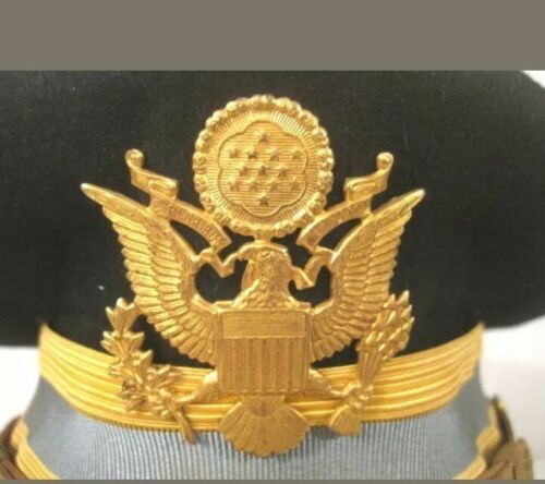 USA Hat Cap - Infantry Dress Blue Visor Cap w/Oak Leaf Brim USA Caps Hats gallery