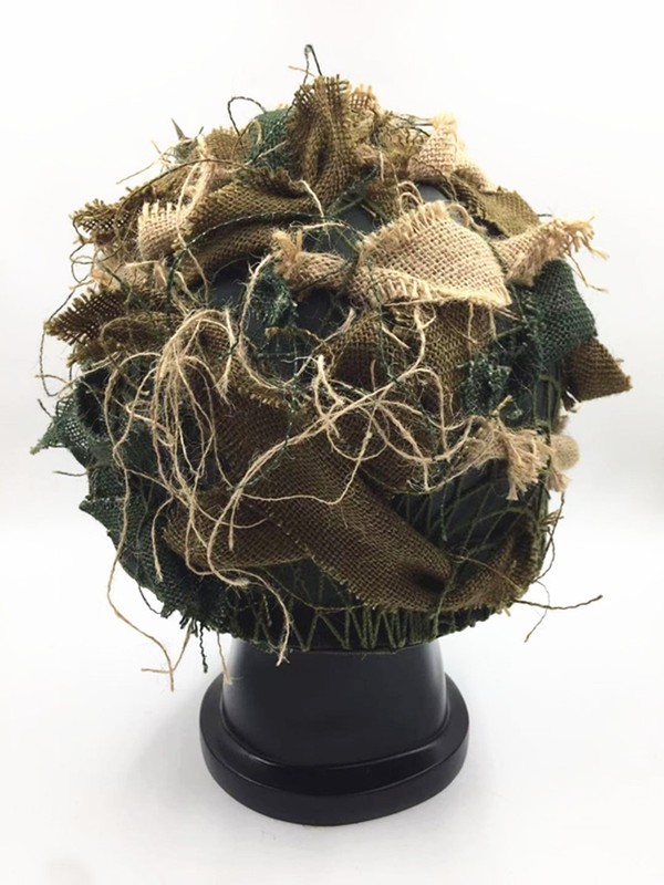 WW2 US ARMY ALRBORNE M1C HELMET WITH AIRBORNE TROOPS AND CAMOUFLAGE NET gallery