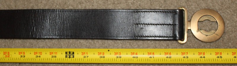 Unmarked Reproduction U.S. Officer's Leather Belt & 2 Pice Brass Belt Buckle gallery