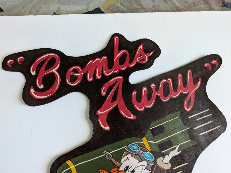 WW 2 "BOMBS AWAY" Donald Duck . leather jbzck of acket patch gallery