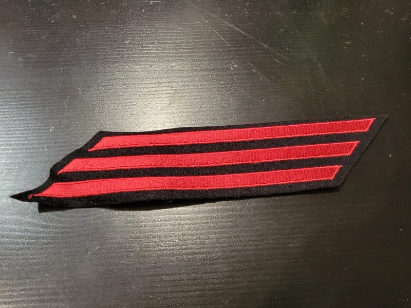 Repro 1940's-Vietnam US Navy Long Service Stripes 3 Bar 12 year 777