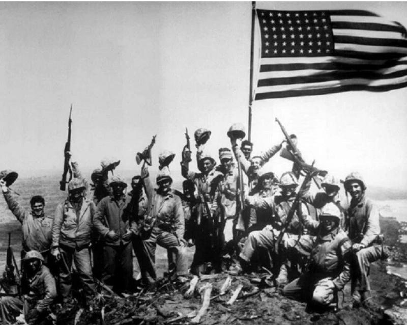Marines Raising the Flag over Iwo Jima 8x10 World War II Photo WW2 Picture
