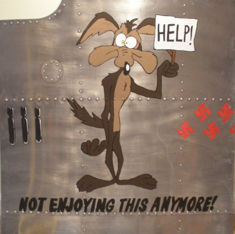 WWII Aviation Large Repro Nose Art Panel, Wile E. Coyote, Boeing B-17 NAP-0106