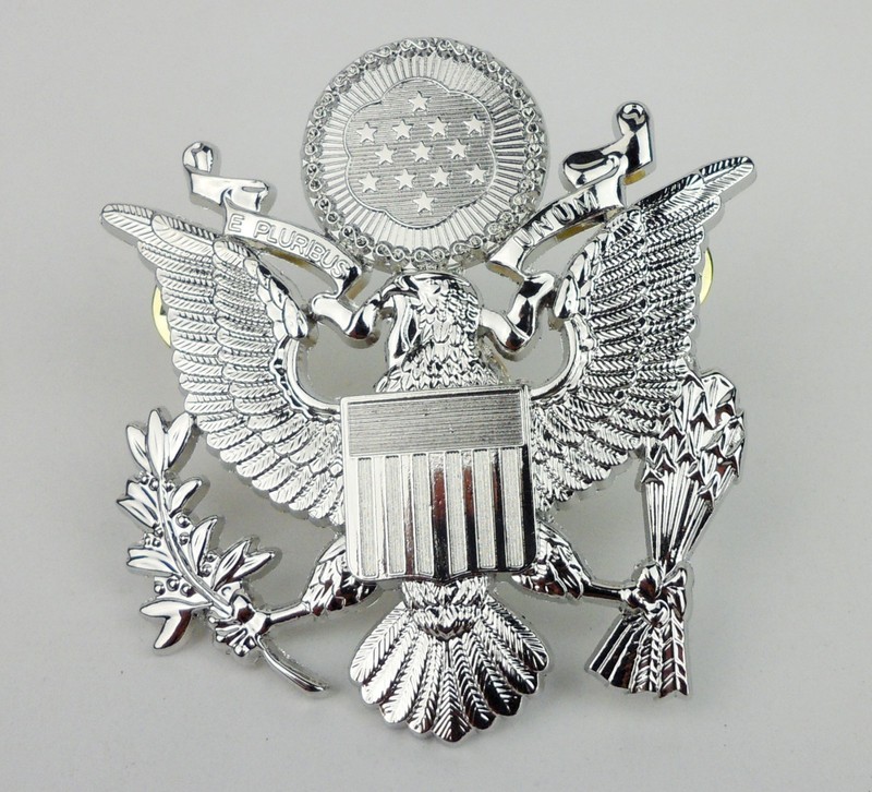 WWII US AIR FORCE CAP BADGE PIN METAL USAF HAT BADGE
