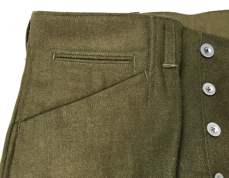 WWII US M1937 WOOL COMBAT FIELD STRAIGHT LEG TROUSERS- SIZE LARGE 36 WAIST gallery