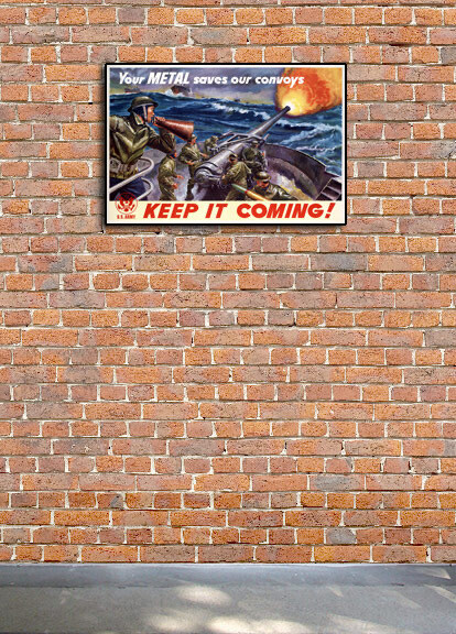 1943 “Your Metal Save Our Convoys” Vintage Style WW2 Poster - 24x36 gallery