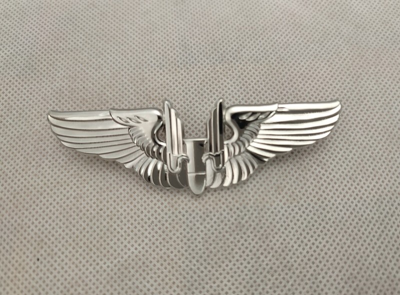 silver U.S. ARMY AIR FORCE'S AERIAL GUNNER BADGE PIN US PILOT WINGS METAL PIN