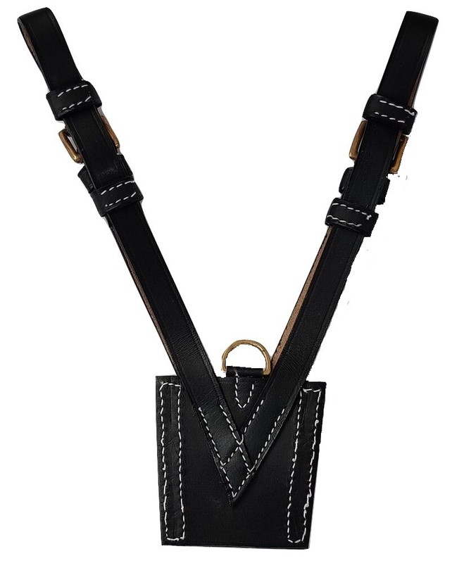 British Army Sam Browne Leather Sword Frog For Belt - Black Color