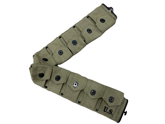 U.S. Army WWII Springfield M1 Garand 10 Pocket Canvas Ammunition Belt-OD GREEN gallery