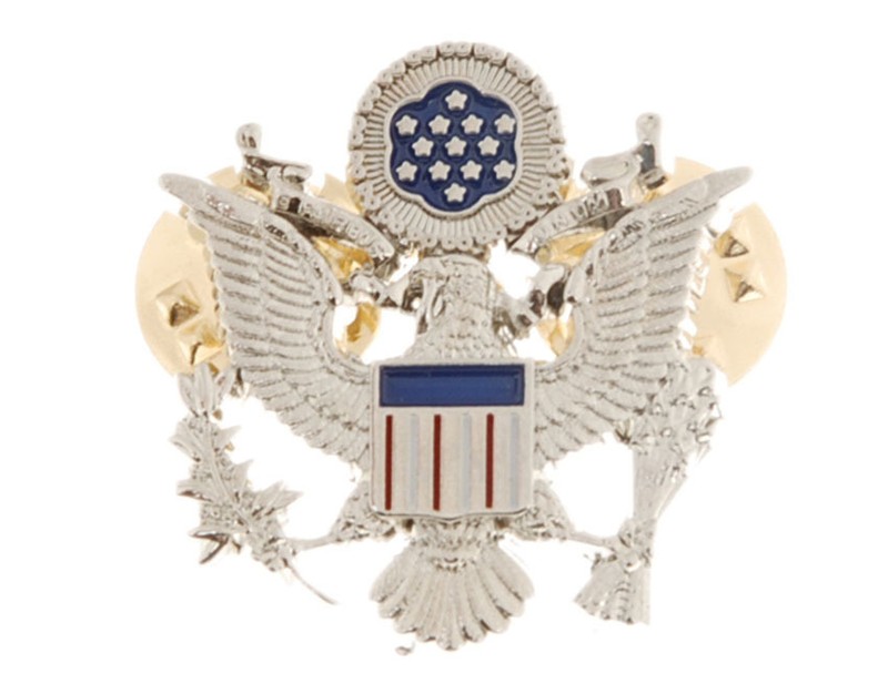 WWII US Army Officer Shoulder Eagle Small Badge Insignia Pin Silver-US144
