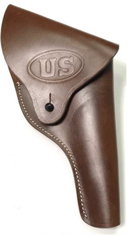 WWII US .38 SPECIAL PISTOL BELT HOLSTER W/FLAP-BROWN