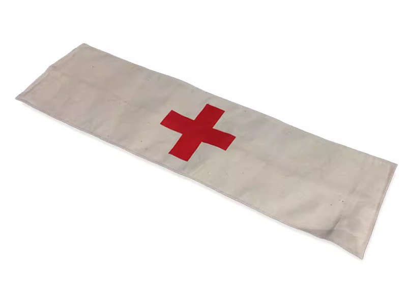 WWII WW2 US ARMY HEALTH WORKER COTTON ARMBANDS MILITARY RED CROSS SOLDIER