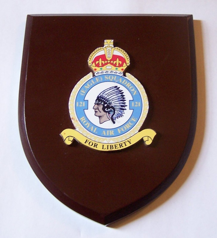 UK Britain Squadron Royal US Air Force Volunteer RAF 121 BEF Eagle Plaque Crest