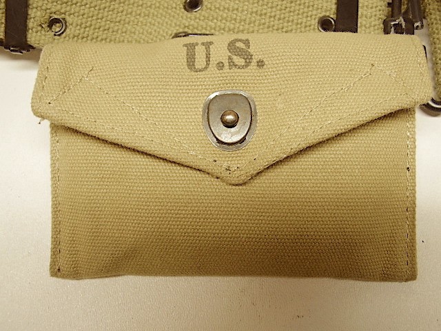 Orig. WWII 42 US ARMY CANVAS WEB BELT and a 1911 .45 REPRO MAGAZINE AMMO POUCH gallery