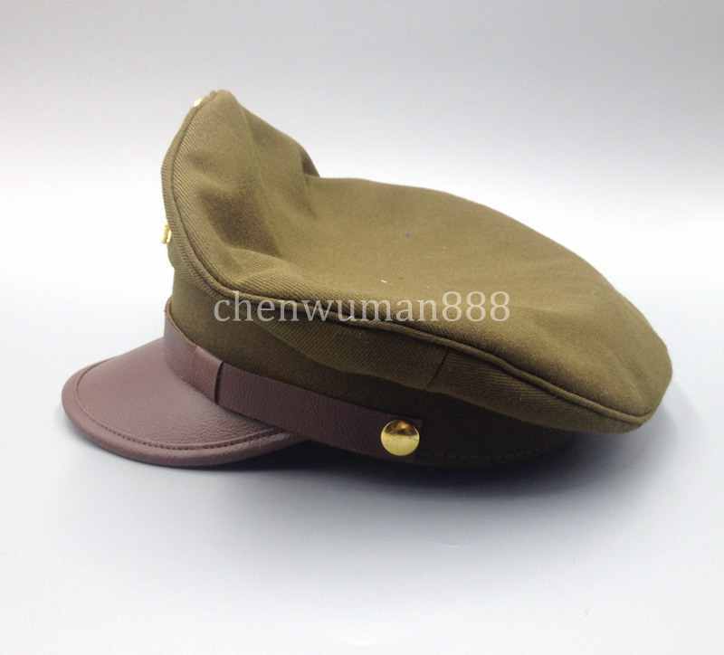 WWII ERA US OFFICER ARMY E PLURIBUS UNUM EAGLE CREST EMBLEM WIDE BRIM CAP XL gallery