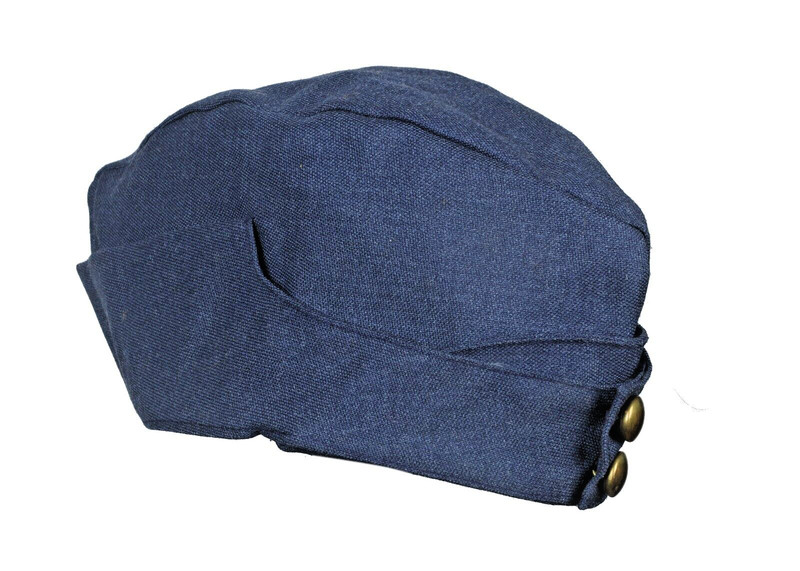 WWII British Military Cap 1940 Chip Hat Uniform Blue Kings Crown Side Cap(60 CM)