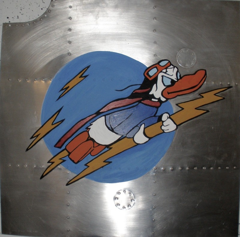 WWII hand painted airplane nose art panel reproduction Donald Duck NAP-0119