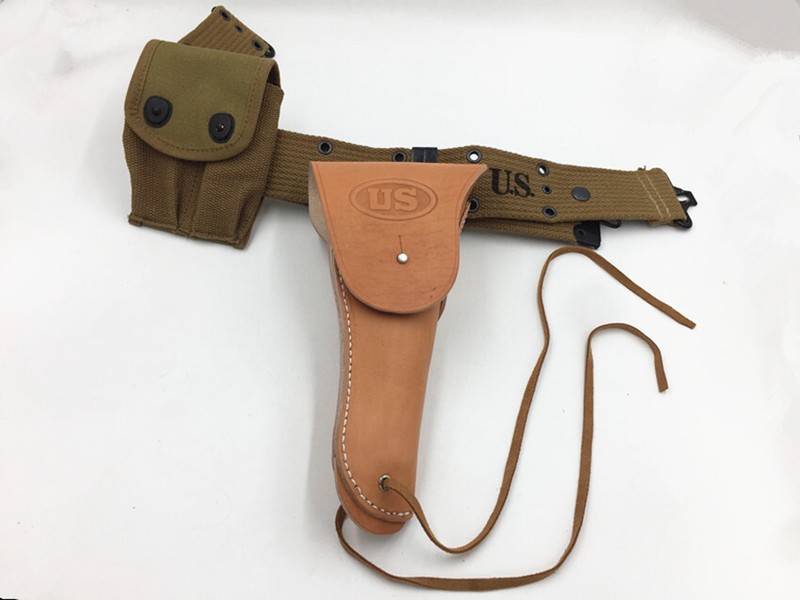 US PISTOL BELT 1911 HOLSTER AND AMMO POUCH EQUIPMENT SOLDIER COMBINATION gallery