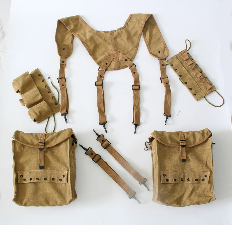 WW2 US Individual Medic Combat Field Kit Bags Suspenders Cantles Equipment SET