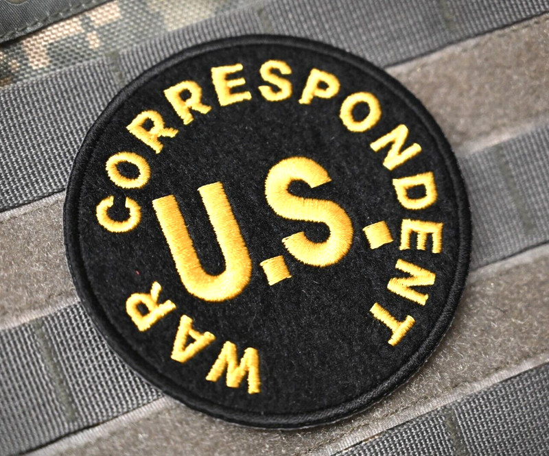 WWII US WAR CORRESPONDENT JOURNALIST iron-on/sew-on black INSIGNIA (⭐REPO⭐)