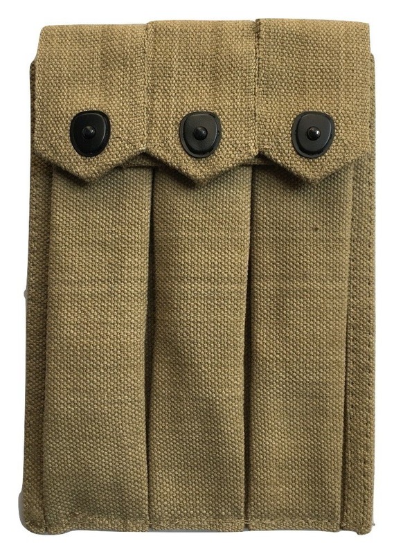 U.S Army Reproduction WW2 Thompson 3 Cell USGI 3 Pocket Magazine Pouch KHAKI