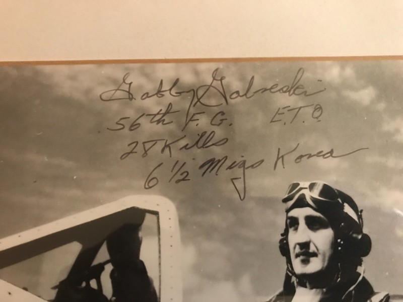 FRANCIS GABBY GABRESKI US WWII ACE SIGNED 8X10 PHOTO is Reprinted gallery