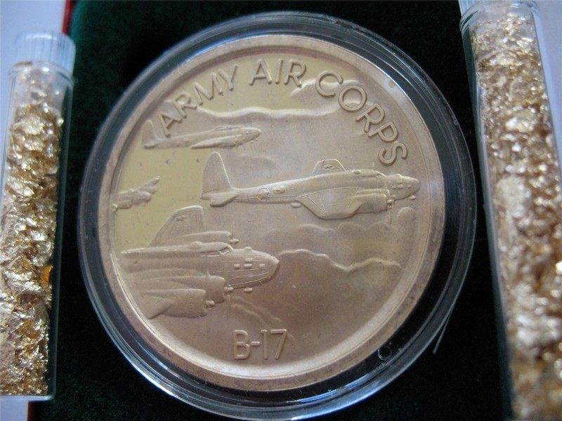 1+.OZ.999 RARE SILVER COIN WWII DEC 7 1941 PEARL HARBOR + GOLD ARMY AIR CORPS gallery