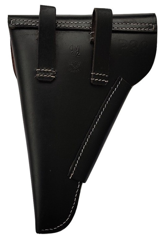 German Hardshell WWII Repro P38 Leather P-38 Luger Holster-Black gallery