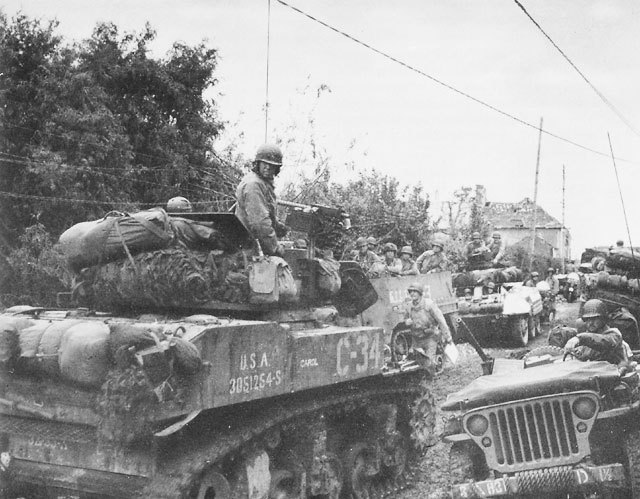 US Army M3 Stuart in Action Photo WWII WW2 D-Day World War Two Normandy France