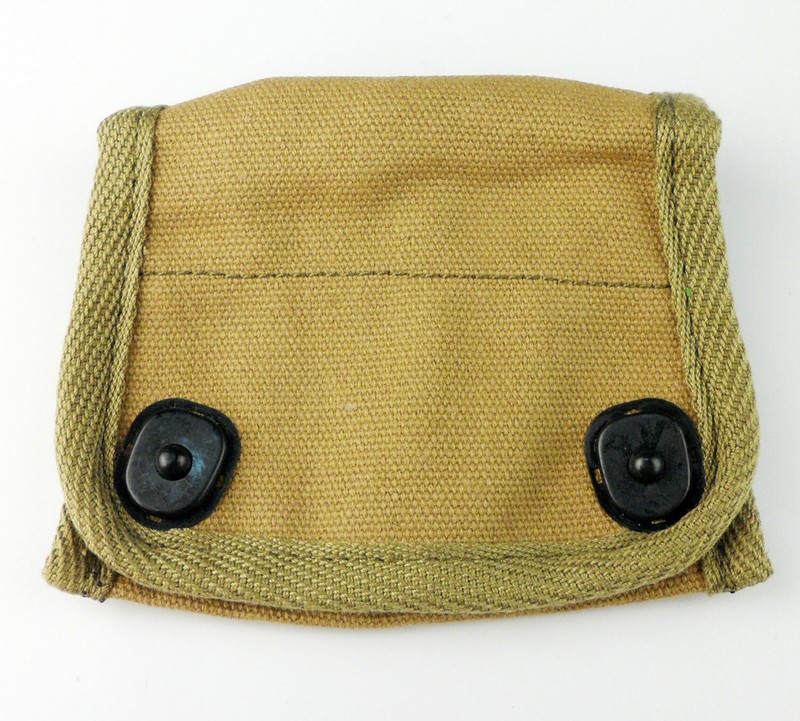 WWII U.S. Army Military Compass Pouch Case Holder Canvas Metal Clasp