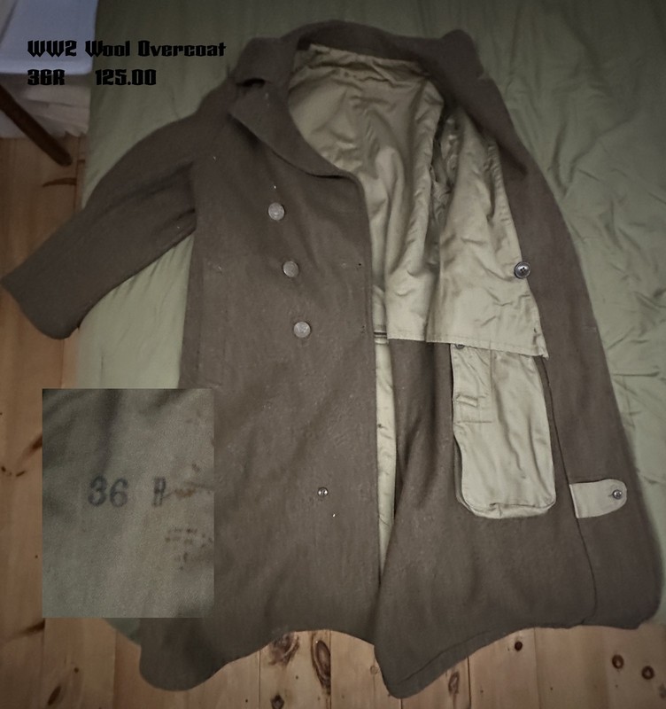 WW2 1943 US Army Wool overcoat size 36R -original