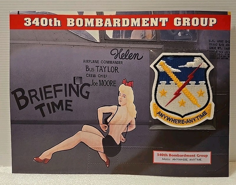 WWII Emblems Of Air War Patch 340th Bombardment Group “Anywhere-Anytime”