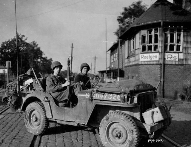 WW2 WWII Photo US Soldiers in Jeep Germany 1945 US Army World War Two / 1805