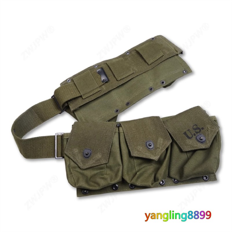 WWII US Army B.A.R. 6 Bags Army Uniform Accessory Money Belt Waist Packs Green gallery